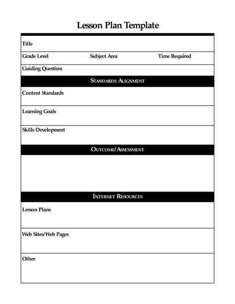 Printable Daily Lesson Plan Template Printable Free Templates