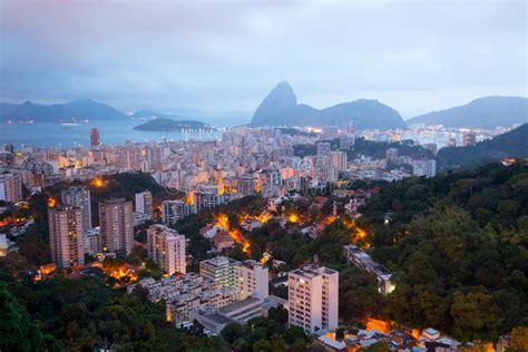 Rio De Janeiro Before Sunrise With The Sugarloaf Mountain Stock Image