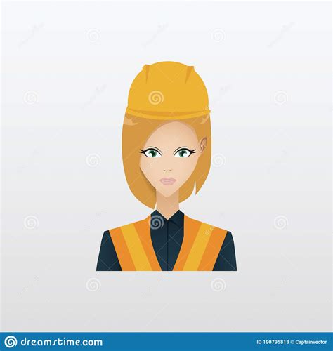 Construction Woman Worker Vector Illustration Decorative Design Stock
