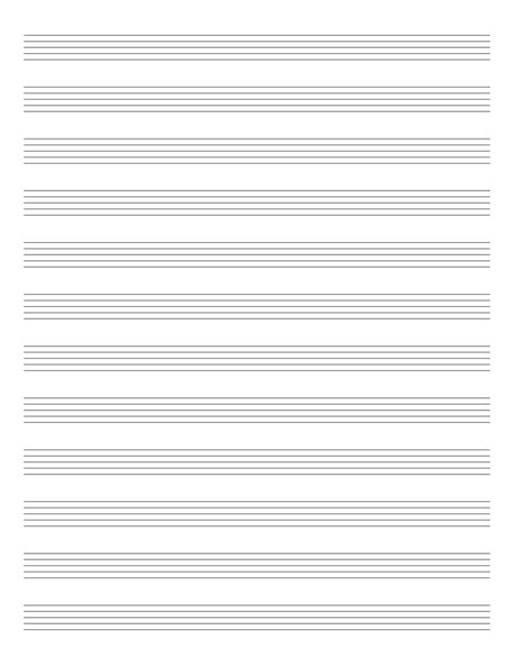 Printable Full Page Blank Piano Sheet Music Clef Treble Aiyin Sheet