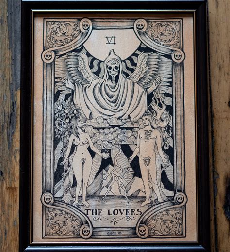 The Lovers Tarot Card A4 Print Etsy