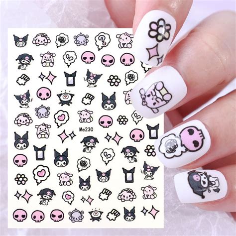 1pcs 3d Sanrio Cartoon Nail Stickers Nail Art Supplies Kulomi My Melody