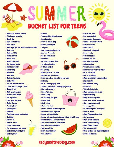 Summer Bucket List For Teens Ultimate Summer Bucket List Summer To Do