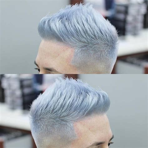 Silver Blue Frost Men Hair Color Grey Hair Color Mens Hair Colour