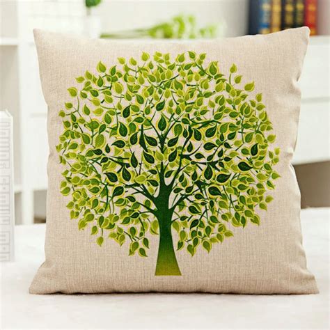 Tree Of Life Cotton Linen Colorful Cushion Pillow Covers Home
