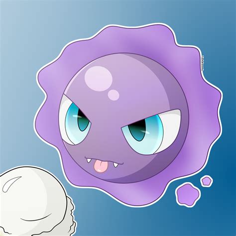 Gastly Chibi Eating Ice Cream By Techdraconis On Deviantart