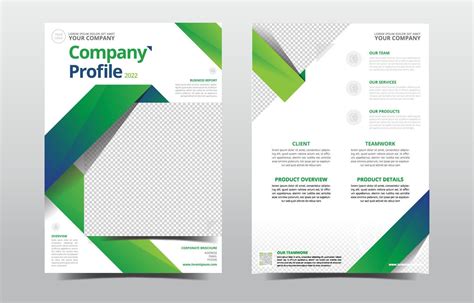 Download Company Profile Template Green And Blue Shapes For Free