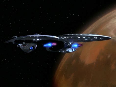 Excelsior Class Starship Uss Hood With The Galaxy Class Starship Uss