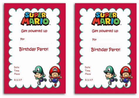 Super Mario Birthday Invitations Birthday Printable Super Mario Party