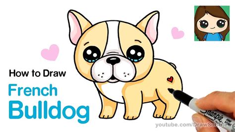 How To Draw A French Bulldog Easy Cartoon Puppy Youtube