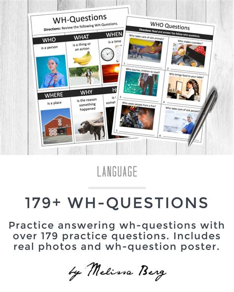 Wh Questions Speech Therapy Speech Therapy Posters Wh Questions