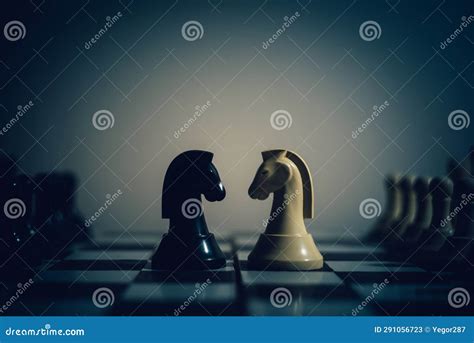 Chess Knights Head To Head Stock Image Image Of Leader 291056723