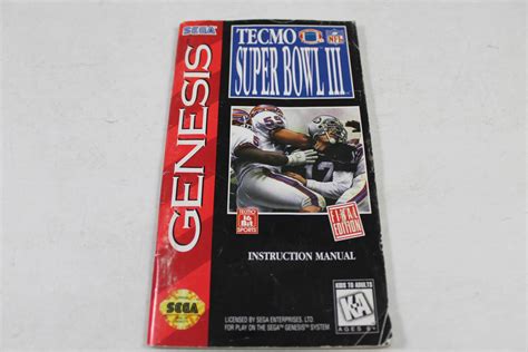 Manual Tecmo Super Bowl Iii Sega Genesis Gentecmosuper