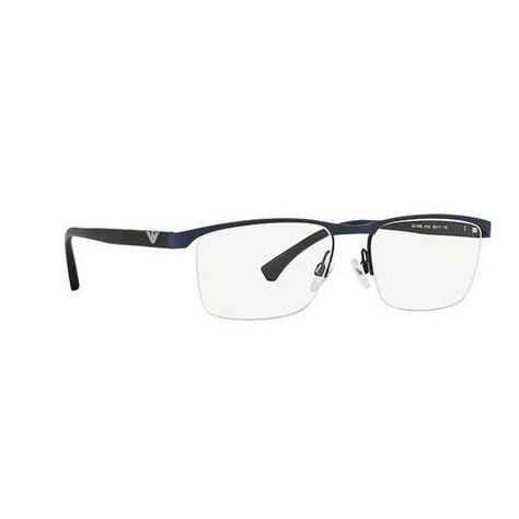 Emporio Armani Men S Ea1056 3160 53 Rectangle Metal Blue Clear Eyeglasses