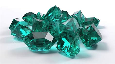 Emerald Green Crystal 3d Render A Fascinating Natural Nugget Accessory