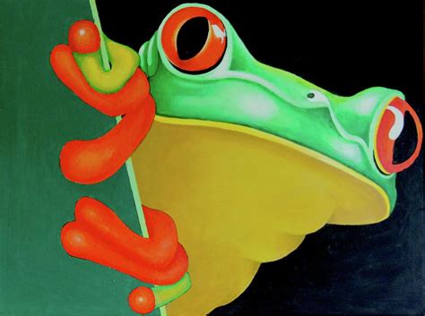 Green Tree Frog Painting By Wayne Hughes Fine Art America