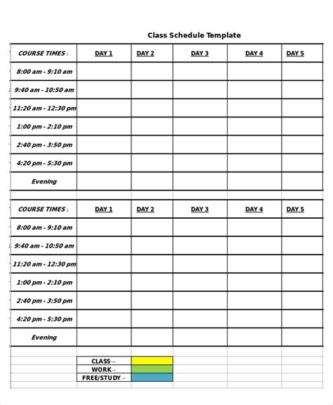Free 9 Sample Class Timetable Templates In Pdf Ms Word Excel
