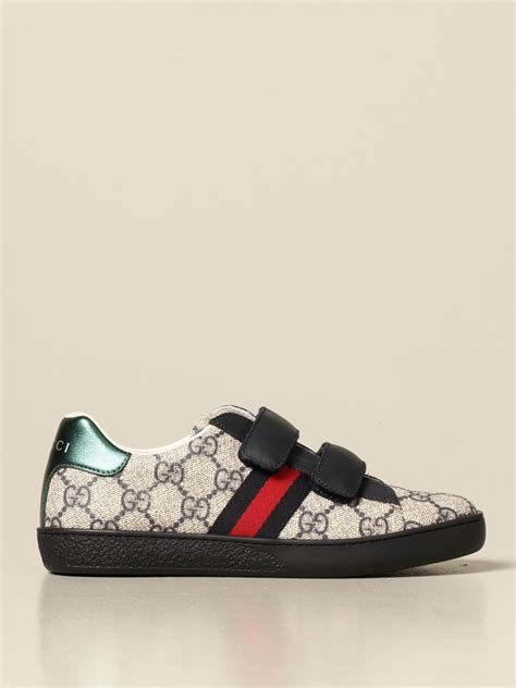 Gucci Ace Sneakers With Web Bands And Gg Supreme Print Blue Gucci