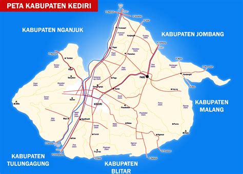 Gambar Peta Kabupaten Kediri Jawa Timur Web Sejarah