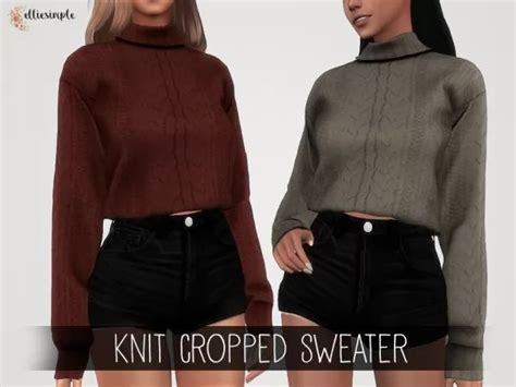Elliesimple Knit Cropped Sweater The Sims Four Obtain Simsdom