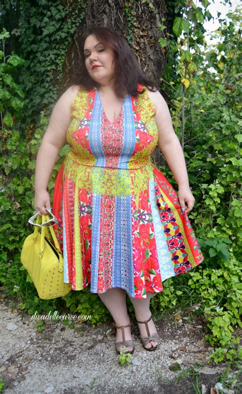 Plus Size Outfit Multicolor Indie Print Dress Italian Curves By