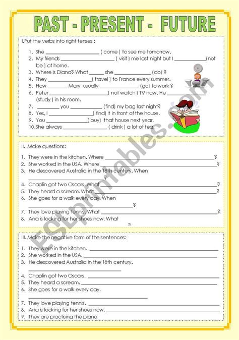 Present Past Future Esl Worksheet By Bare