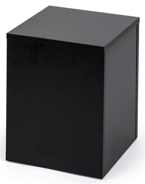 retail display cube 16h x 12 5w collapsible riser melamine laminated black display
