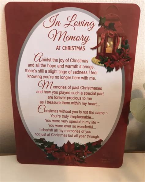 GRAVE CARD IN LOVING MEMORY OF A DEAR LOVED ONE Verse Memorial CHRISTMAS Poem PicClick UK