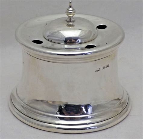 Antiques Atlas Antique Solid Silver Round Capstan Type Inkwell