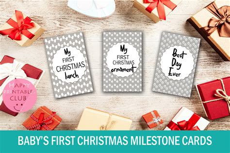 Maybe you would like to learn more about one of these? Baby's First Christmas Milestone Cards (Graphic) by Happy Printables Club · Creative Fabrica