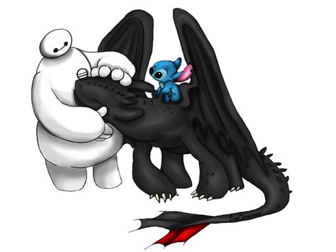 Baymax Toothless And Stich By Lisymoreno On Deviantart Cute