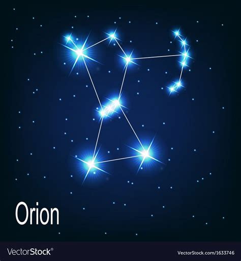 The Constellation Orion Star In The Night Sky Vector Illustration