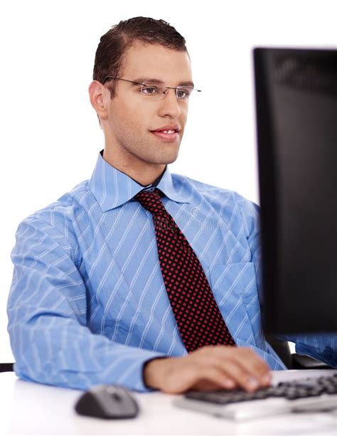 Business Man Working On His Office Stock Image Image Of Attractive