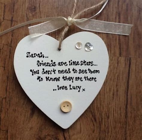 Shabby Personalised T Chic Heart Plaque Friend Best Special