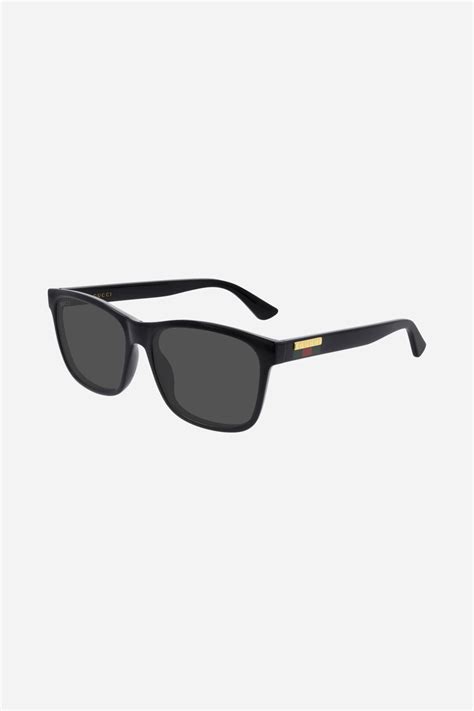 gucci classic black rectangular men sunglasses lyst