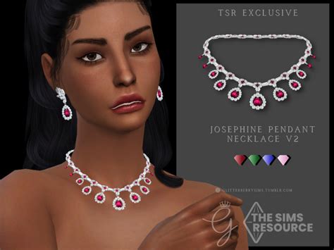 The Sims Resource Josephine Pendant Necklace V2