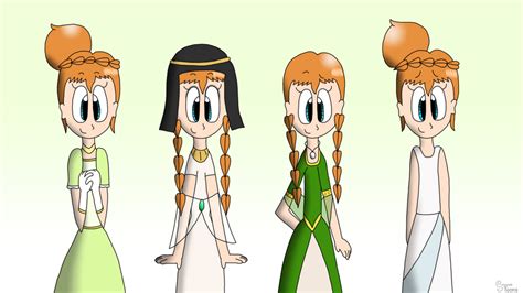 Annas Time Travel Outfits By Serpanade Toons On Deviantart
