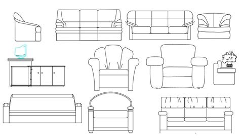 Autocad Furniture Drawings Contain Various Types Of Sofa Chairs And