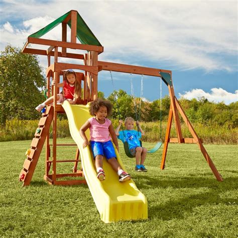 Swing N Slide Scrambler Wood Complete Playset The Home Depot Canada