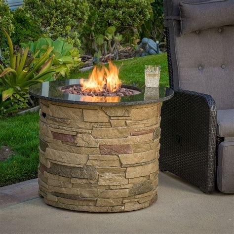 Even with the best precaution of using lava rock to dissipate the heat, concrete fire pits can develop hairline cracks due. Rogers Outdoor Round Liquid Propane Fire Pit with Lava Rocks
