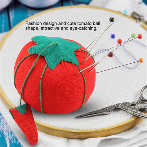 Ccdes 2pcsset Cute Tomato Ball Shape Needle Pincushion Pin Cushion