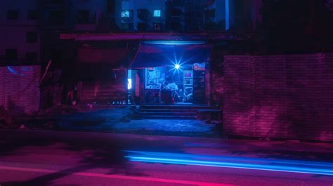 Download Wallpaper 3840x2160 Street Night Neon Light