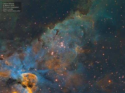 Carina Nebula Up Close 275 Hour Narrowband Sho Rastrophotography