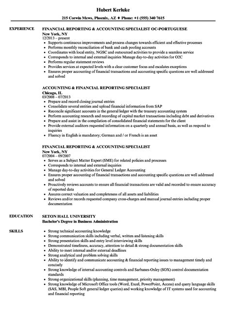 Accounting Specialist Resume Examples