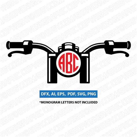 4 Styles Moto Rider Biker Motorbike Motorcycle Monogram Frame Etsy