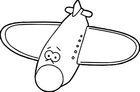 Comic Cartoon Airplane Coloring Page