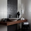 Black Brocade Feature Tiles | Tile bathroom, Damask bathroom, White ...