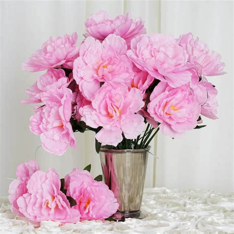 balsacircle 60 silk peony flowers pink