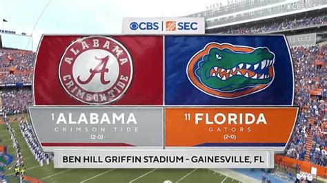 Sec On Cbs Intro 1 Alabama 11 Florida 9182021 Youtube