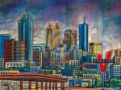 Atlanta Skyline Painting By Anastasia Mak